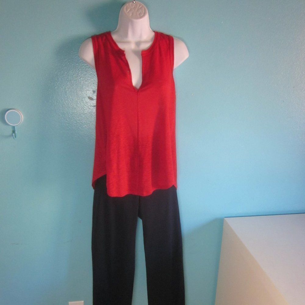 Madewell Womens Size S Coral Red 100% Linen Summer Tank Top 36" Bust - Picture 3 of 11